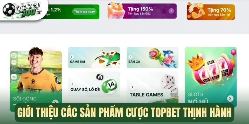 Giới thiệu các sản phẩm cược Topbet thịnh hành